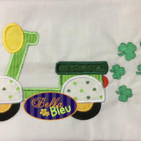 St Patrick's Day Shamrock Scooter Applique Embroidery Designs Design Monogram