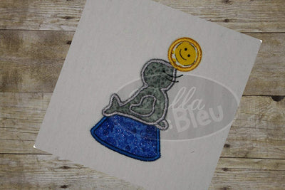Sally the Circus Seal Applique Embroidery Design