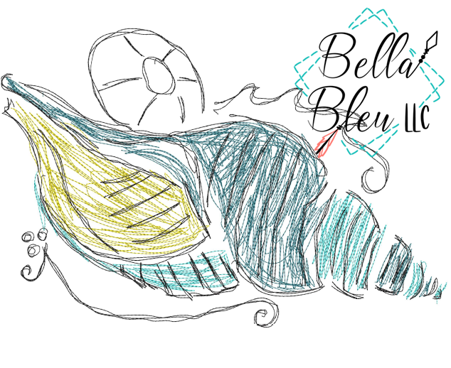 Seashell 2 Scribble – Bella Bleu Embroidery