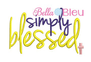 Simply Blessed with Cross Hat Machine embroidery design