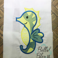Sketchy Nautical Seahorse Machine Embroidery design