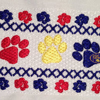 Faux Smocking Smock Smocked Puppy Dog Paw Prints Machine Embroidery Design