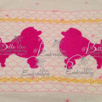 Faux Smocking French Poodle Dog Machine Embroidery Design