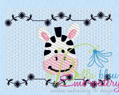 Faux Smocking Smock Smocked Zebra Zoo Animal  Machine Embroidery Design