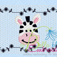 Faux Smocking Smock Smocked Zebra Zoo Animal  Machine Embroidery Design