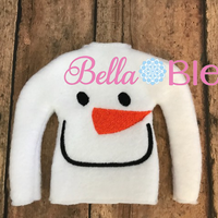ith Elf Snowman face inspired Olaf sweater shirt machine embroidery design in the hoop