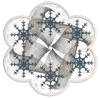 Snowflake Holiday Candle Mat In the hoop ITH 8x8 hoop
