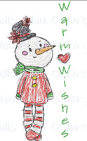 Snowman Warm Wishes Scribble
