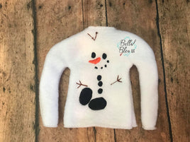 ITH Elf Christmas Inspired Olaf Snowman Sweater Shirt machine embroidery design