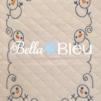 Winter Snowman Monogram frame machine embroidery design