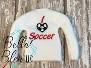 I Love Soccer Sweater - ITH Elf Shirt - In the hoop machine embroidery design