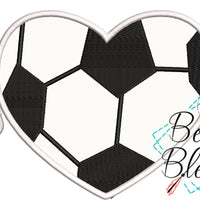 Soccer Heart with Wings Applique