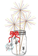 4th of July Sparklers in Jar Sketchy Scribble