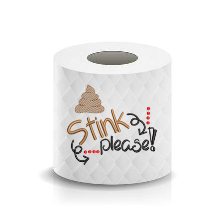 Stink Please Toilet Paper Funny Saying Machine Embroidery Design sketchy