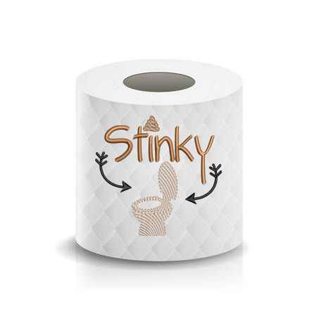 Stinky Pot Toilet Paper Funny Saying Machine Embroidery Design sketchy