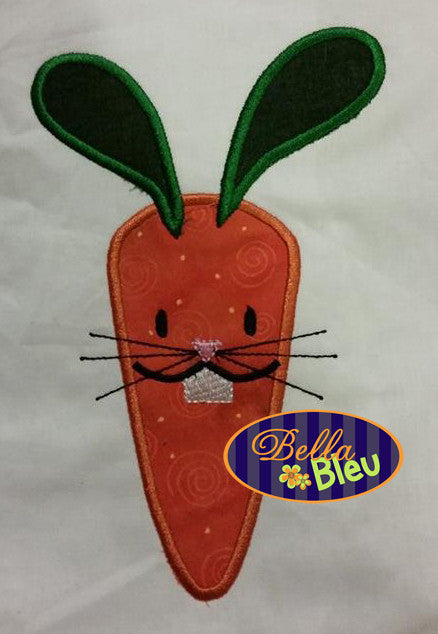 Easter Bunny Carrot Embroidery Applique design Easter machine embroidery Monogram