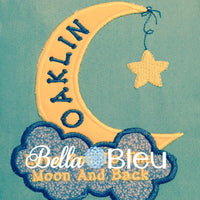 Baby Moon and Clouds Machine Applique Embroidery Design