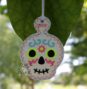 ITH Sugar Skull 1 Ornament Machine Applique Embroidery