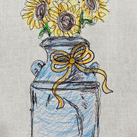 Sunflowers in Milk Can Scribble Sketchy