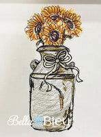 Sunflowers in Milk Can Scribble Sketchy