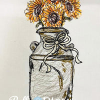 Sunflowers in Milk Can Scribble Sketchy