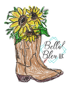 Scribble SunFlowers in American Cowboy Boot