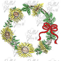 Scribble Sunflower Wreath