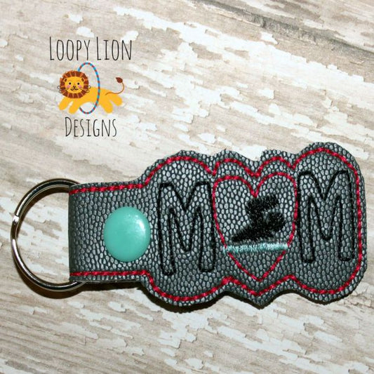 Swim Mom Snap Key Fob