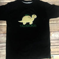 Tacosaurus Dinosaur Taco  Applique Embroidery Designs