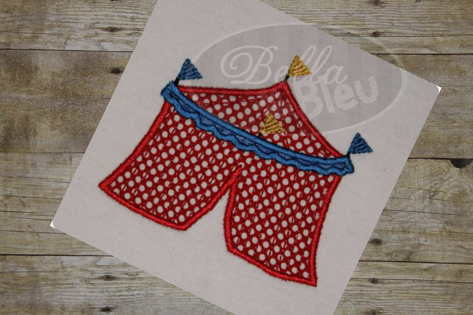 Circus Tent Machine Applique Embroidery Design