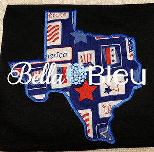 Texas State Applique Embroidery Design Monogram