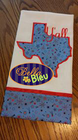 Texas State Applique with Y'all Signature Embroidery Design Monogram