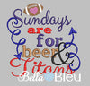 Sundays are for beer and Titans football machine embroidery design