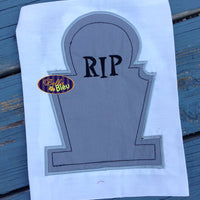 Halloween RIP Tombstone headstone Monogram Machine Applique Embroidery Design