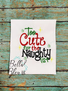 Too Cute for the Naughty List Christmas design