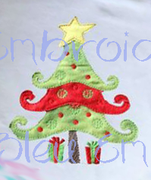 Christmas Tree Raggy Embroidery Design