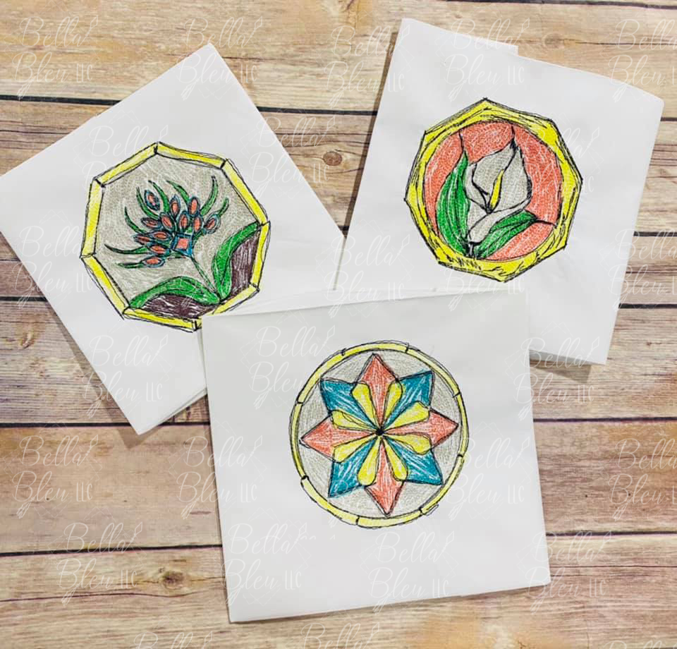 Flower Quilt Block 3 Scribble