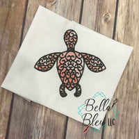 Sketchy Urban Nautical Sea Turtle fill Machine Embroidery design 5x5