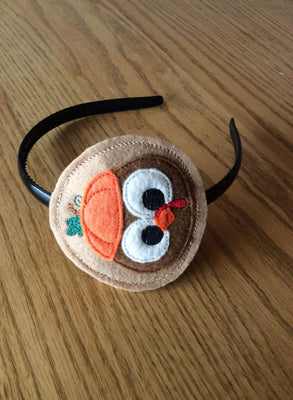 ITH in the hoop Thanksgiving Pilgrim Turkey with Pumpkin Headband Topper Slider Applique machine embroidery