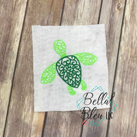 Swirl Nautical Sea Turtle fill Machine Embroidery design 7x7