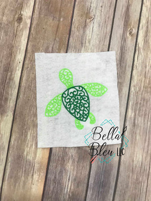 Swirl Nautical Sea Turtle fill Machine Embroidery design 5x5