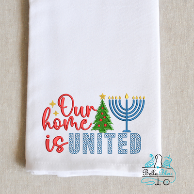 Our Home is United Christmas Hanukkah Embroidery design
