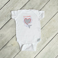 Sketchy Valentines Shark Machine Embroidery Design 4x4