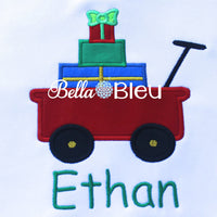 Little Red Wagon filled with Presents Machine Applique Embroidery design