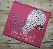 Applique Watt Lightbulb Valentines Applique Embroidery Design