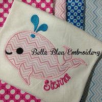 Nautical Sea Beach Whale Embroidery Machine Embroidery Design
