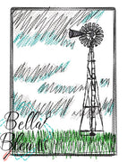 Windmill Scene Sketchy Scribble