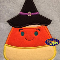 Halloween Witch with Hat Candy Corn Machine Applique Embroidery Design