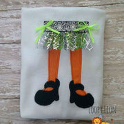 Halloween Witch Feet Applique Embroidery Design