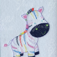 Colorful Redwork Zebra